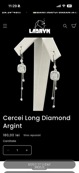 Colier tenis argint 925 model elegant