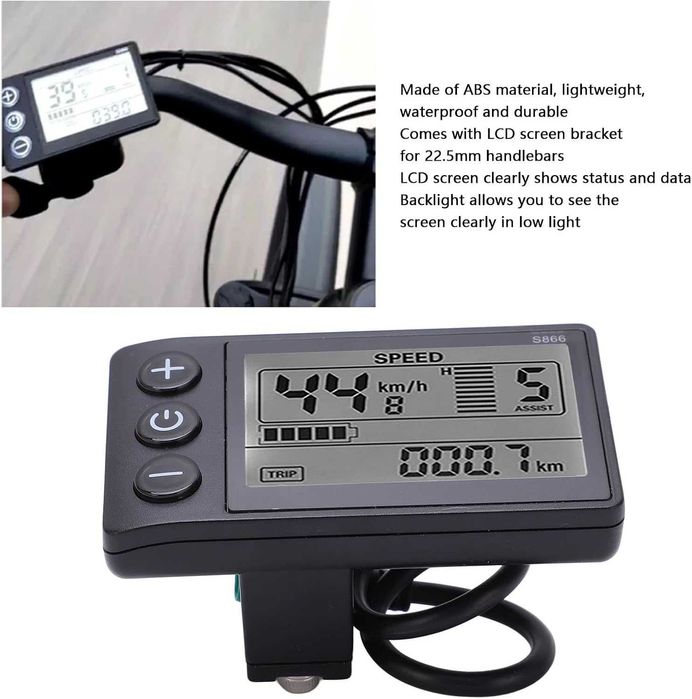 Електрически LCD дисплей, електрически S866 LCD дисплей измервателен уред 24V 36V 48V