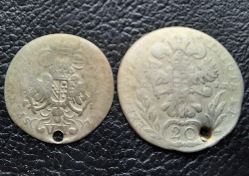 Стара сребърна/и 12 кройцера Бавария и 20 кройцера Австрия