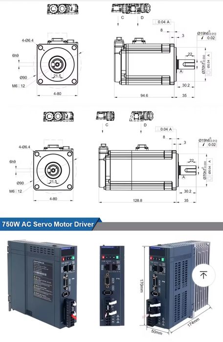 Стъпков мотор STEPPERONLINE A6 Series 750W PROFINET AC