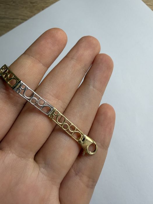 Brățară de aur alb si galben de 14k impecabilă.