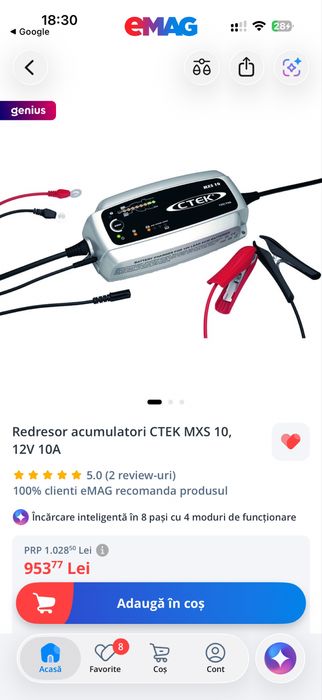 Incarcator Ctek Auto Baterii Pro Battery Charger MXS 10 12V 10A Sigilat