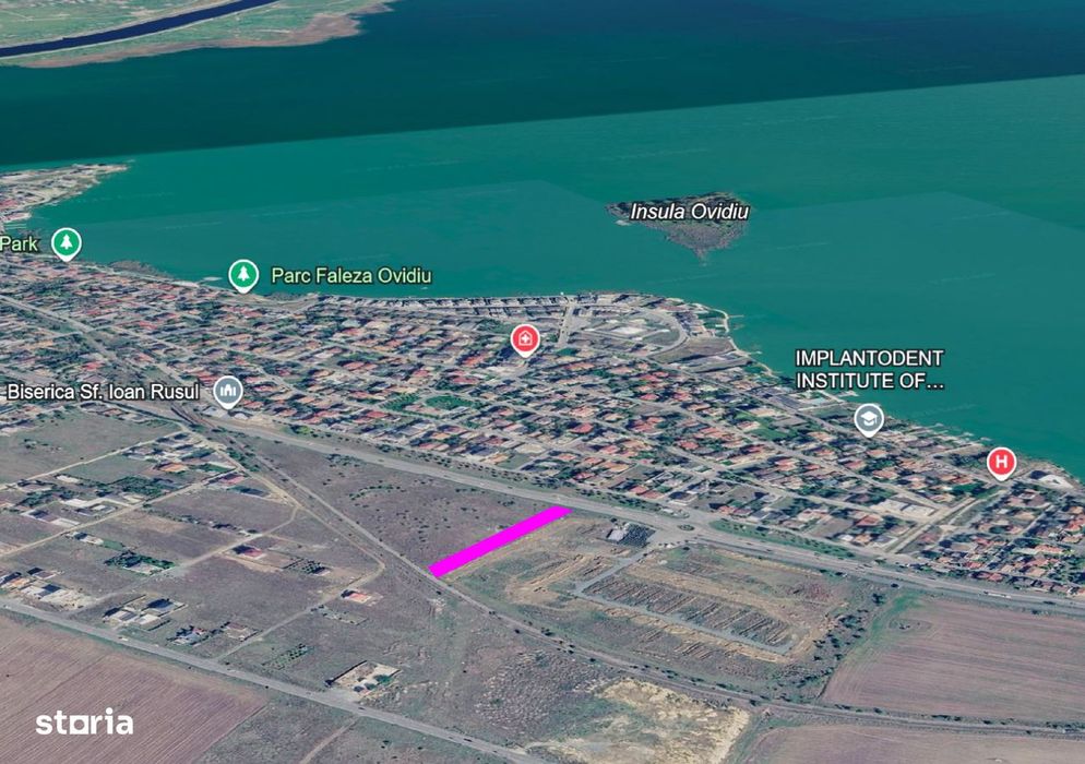 Teren 2.500 mp Ovidiu, la DN2A, vedere Lac Siutghiol, 168 €/mp
