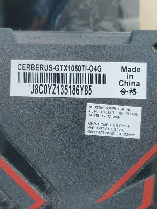 Placa video ASUS Cerberus GeForce GTX 1050 TI  4GB,GDDR5.