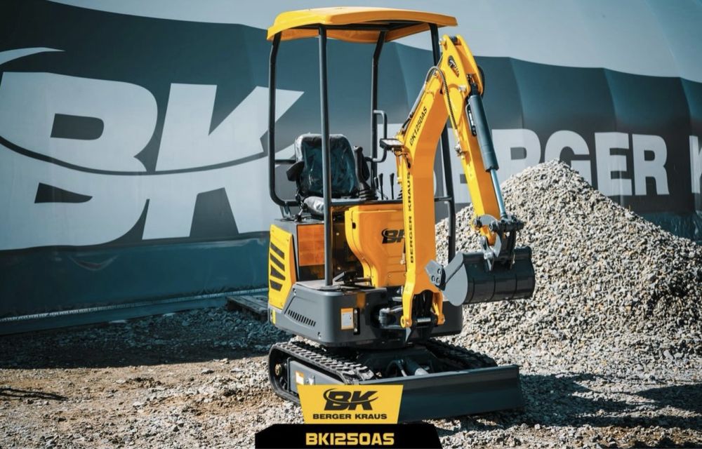 Miniexcavator Berger Kraus BK1250AS cu braț pivotant