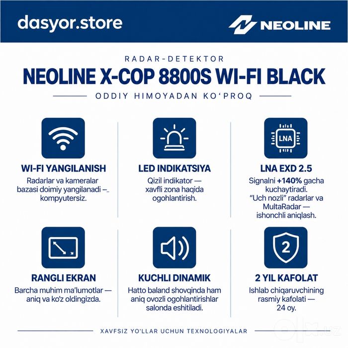 Neoline X-COP 8800S Wi-Fi Black — premium radar-detektor