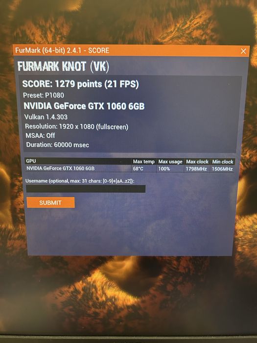 NVIDIA GeForce GTX 1060 6 gb Asus Dual White