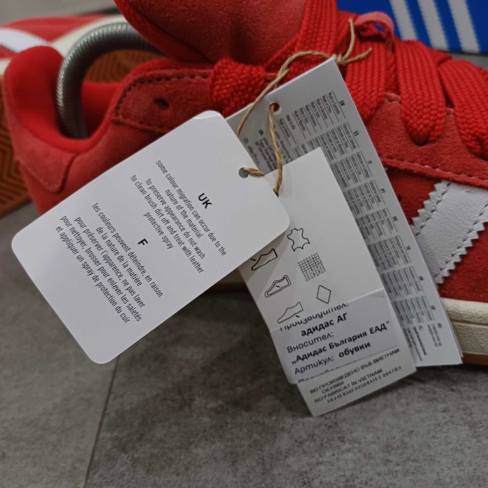 Нови Маратонки Adidas Campus 00s Червени естествен велур 42 размер