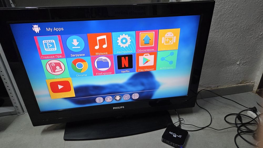 *️⃣ОРИГИНАЛ Philips Экран 94см + Андроид смарт Приставка  / QTV