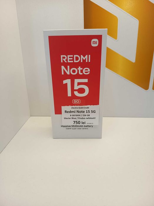 Xiaomi Redmi Note 15 5G 8GB RAM/256GB/Glacier Blue/Produs nefolosit! ID10612