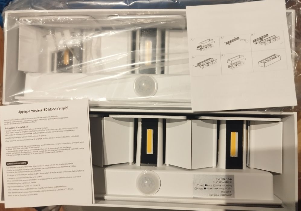 LED външна стенна лампа с датчик за движение – 30W