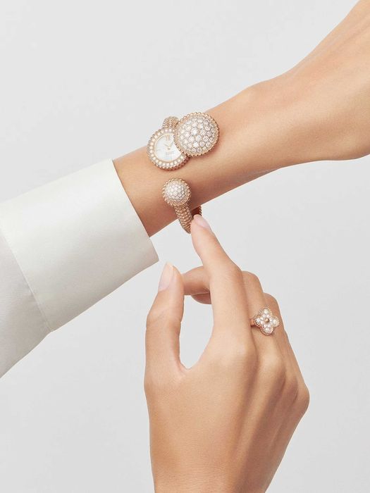 Van Cleef & Arpels VCA Rose Diamond Alhambra Clover Дамски Пръстен