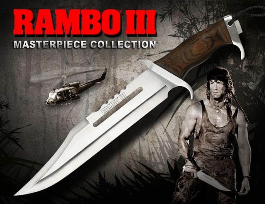 ловен нож тактически огромен лазерно заточен  RAMBO III за оцеляване