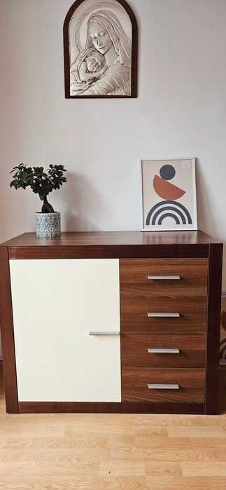 Comoda/bufet lemn, stare ft bună,Mobexpert, 1ușă cu poliță și 4sertare