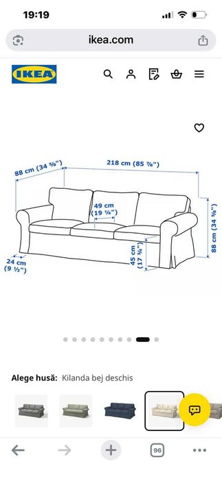 Vand canapea Ikea ektorp