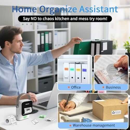 Нов Преносим Bluetooth термален принтер за етикети с ролка 150 броя