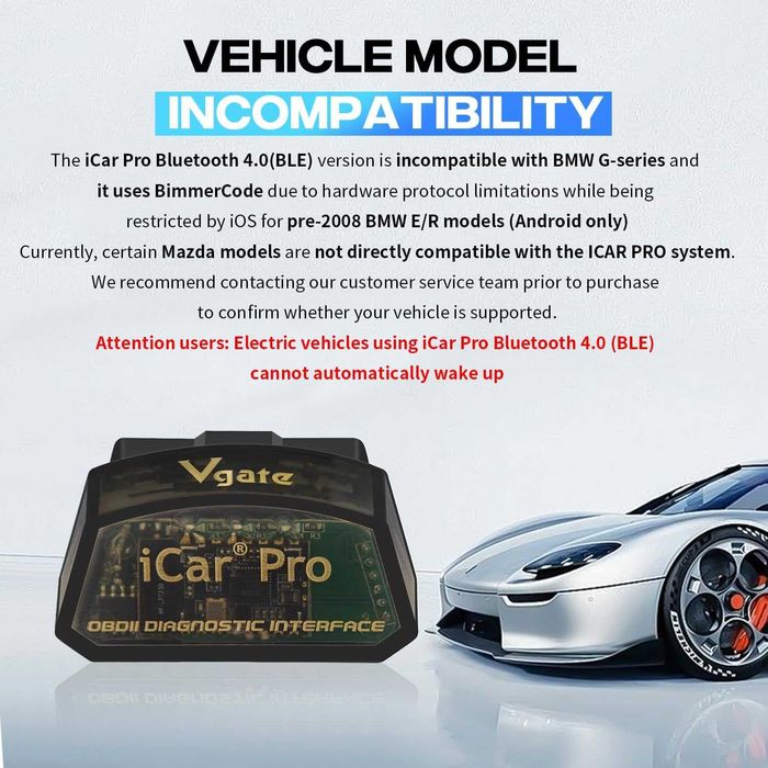 Vgate iCar Pro Bluetooth 4.0 OBD2 Скенер за Диагностика (iOS Android)