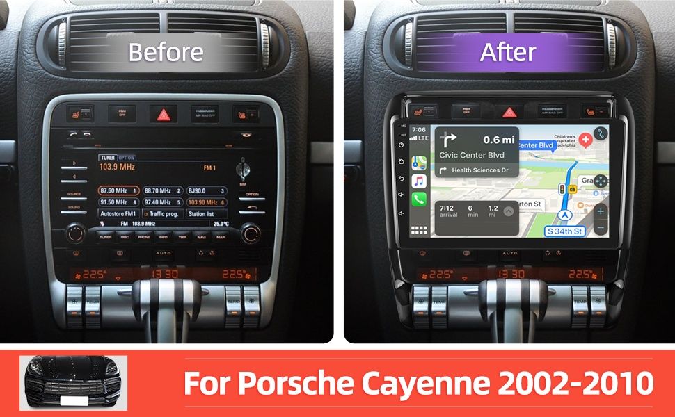 9" Мултимедия за Porsche Cayenne (2002-2010), 2+64gb 4core, Android 13