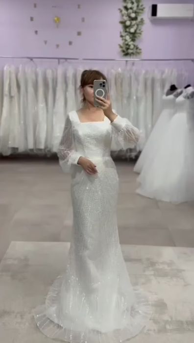 Свадебное платье рыбка, русалка, А силуэт