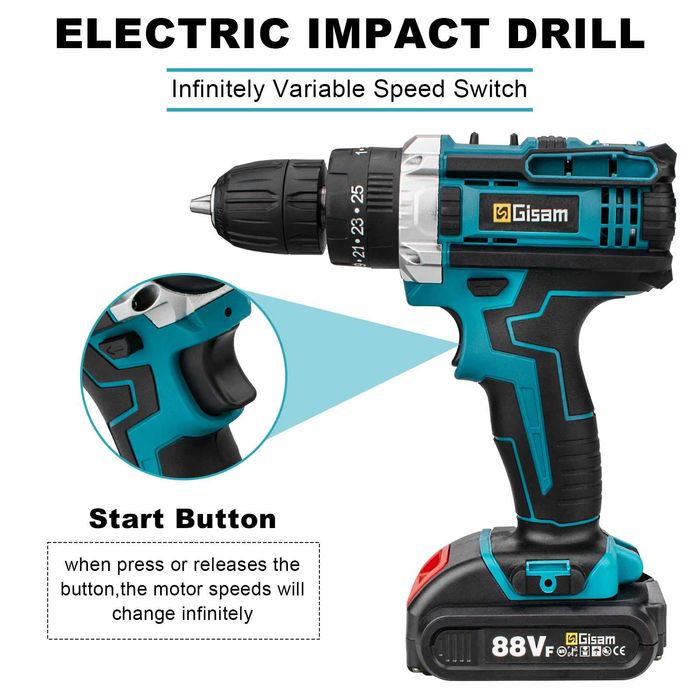 Винтоверт Gisam Battery Impact Screwdriver 21V