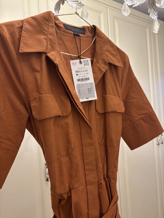 Rochie din bumbac cu eticheta XS Zara noua