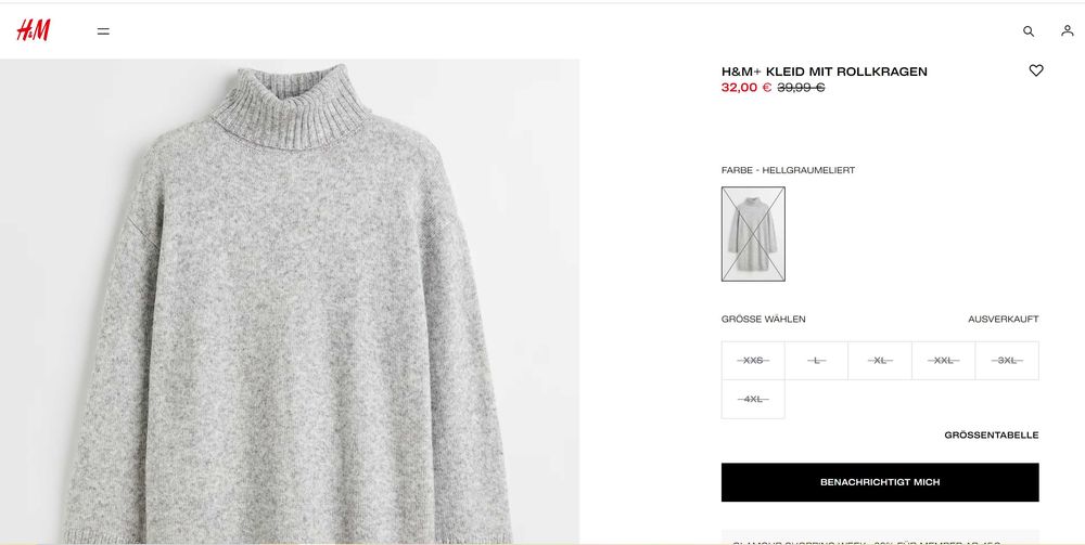 Новые вязаные Платье H&M, размер XL (56/60)