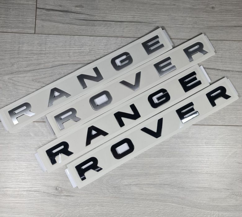 Oferta-Pachet-Set-2-Embleme-Sigle-Logo-Steme-Scris-Range-Rover-Fata-Spate-Haion-Negru-Lucios-Argintiu-Mat-Gri-Satinat-Evoque-Velar-Sport-Poze-Reale