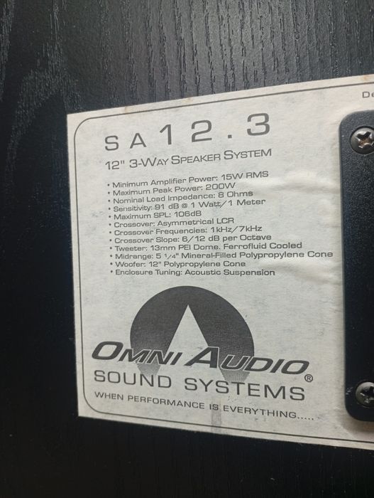 Тонколони OMNI AUDIO SA-12.3