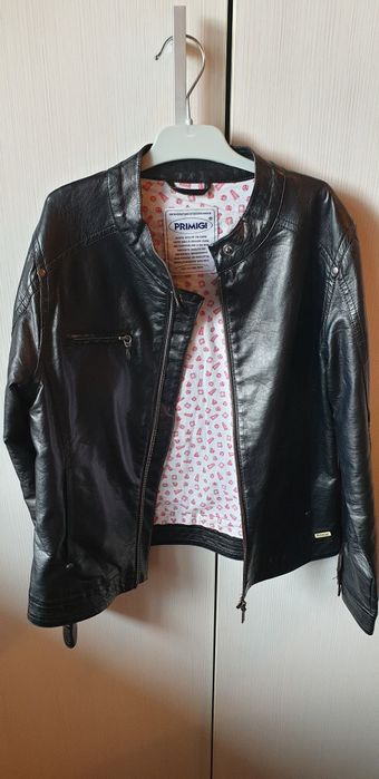 Geaca fete Primigi neagra imitatie piele 12 ani ca noua