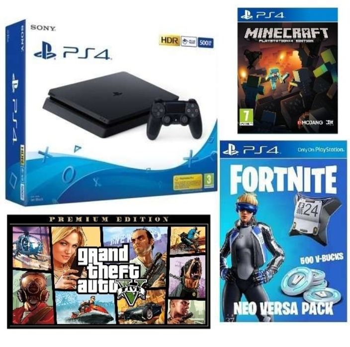 Ps4 + 25 игри Playstation4 пс4 Плейстейшън4 Fortnite 350лв Фортнайт