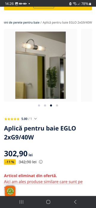 Aplica pentru oglinda de baie