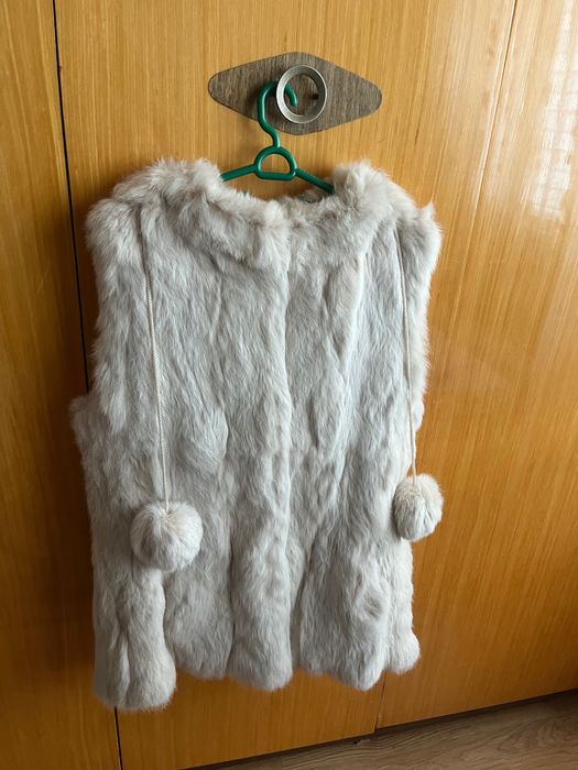 Дамски кожен елек от заек