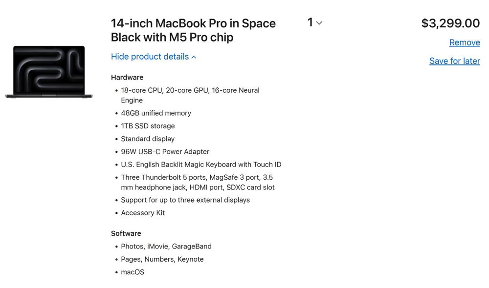 MacBook Pro 14 | M5 Pro | 48GB 1TB