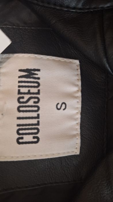 Черно кожено яке с ресни