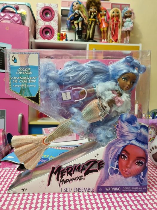 Papusa sirena Mermaze Shellnelle + masina