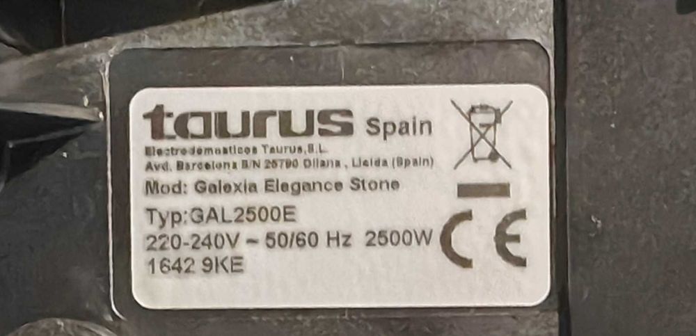 Незалепваща каменна скара TAURUS GALEXIA ELEGANCE STONE 2500W, 47х29см