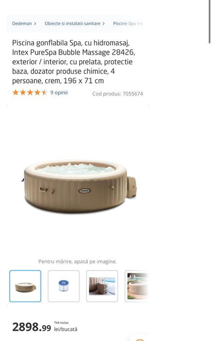 Vând Piscina+jacuzzi INTEX(noi,in cutie)-Oferta discount