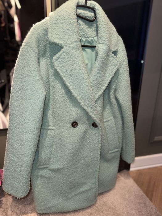 Palton teddy turquoise S/M
