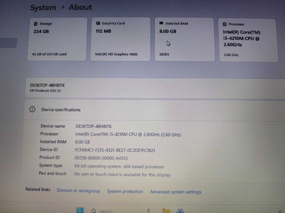 HP ProBook 650 G1-Intel i5-4210m