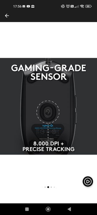 Mouse gaming Logitech G203, RGB, 6 butoane, 8000 dpi, Negru