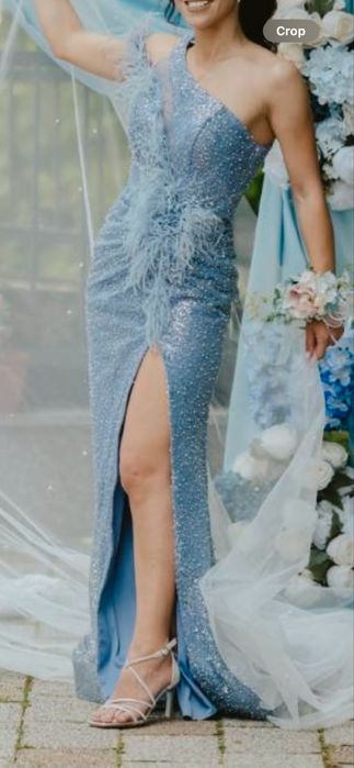 Синя официална рокля