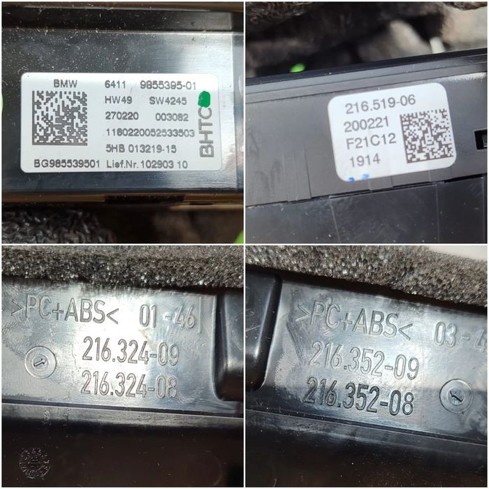 PANOU COMANDĂ CLIMATIZARE + GRILE VENTILAȚIE CENTRALE BMW 1 SERIES F40 2020 / 2019–2024 / COD OEM 6411 9855395-01 / 9855395 (5E2)