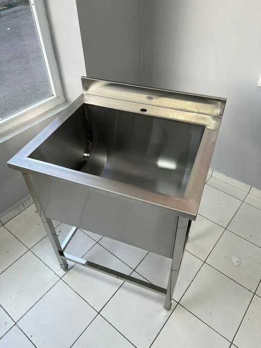 Ванна моечная 2-секционная с фартуком. Нержавейка.