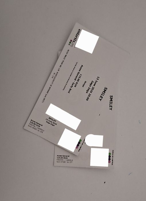 Vand 2 bilete concert Smiley 13 iunie Zaga Zaga
