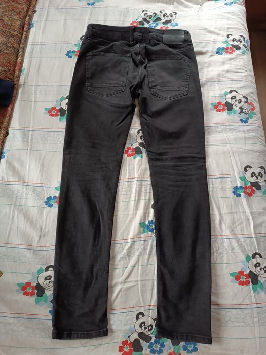 Blugi negri bărbați, slim fit