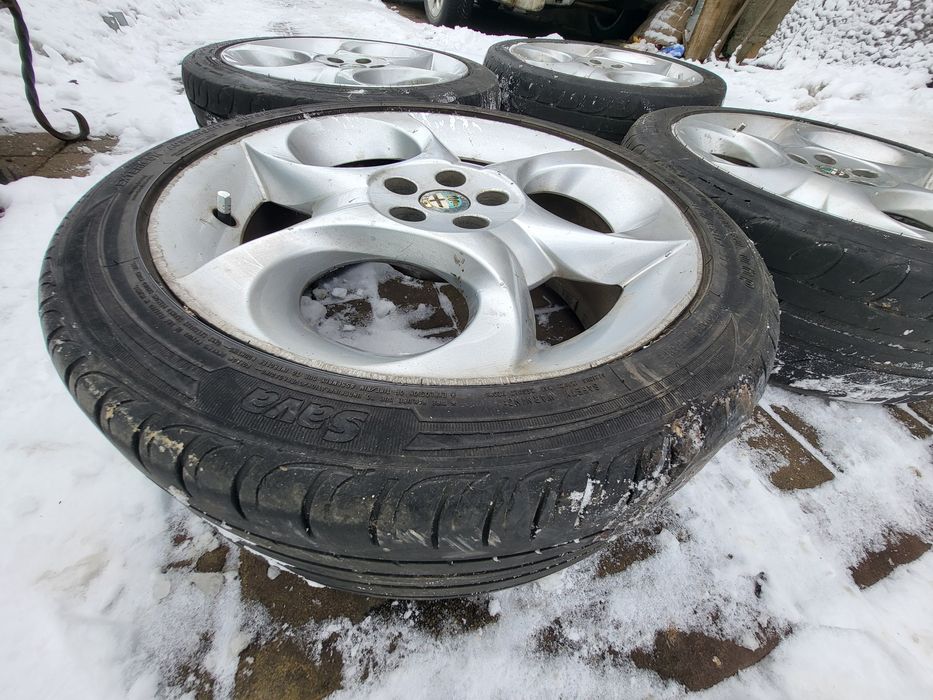 Jante originale R17  Alfa romeo 5x98, anvelope 215/45/ZR17