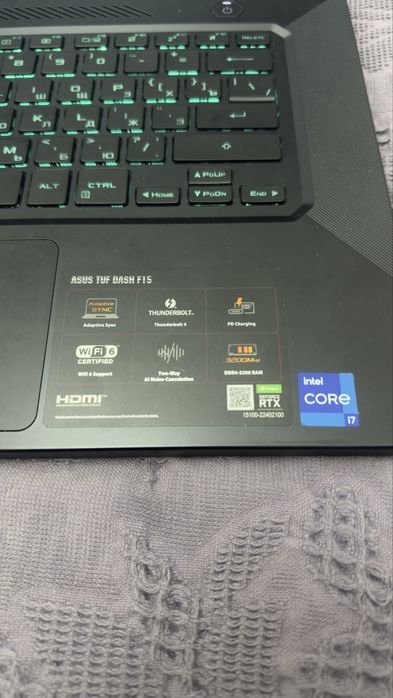 Продам ноутбук асус Tuf dash f15