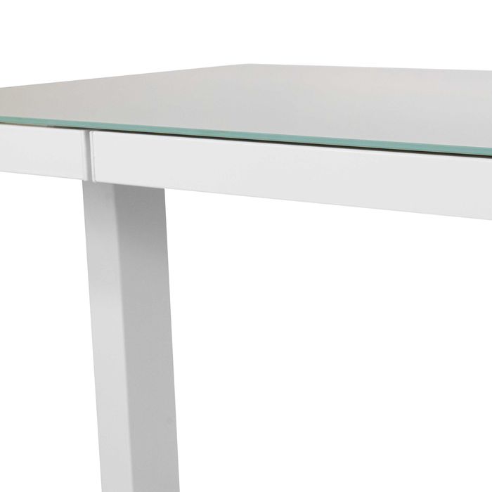 Birou reglabil electric Vitaholm Executive White Glass Top