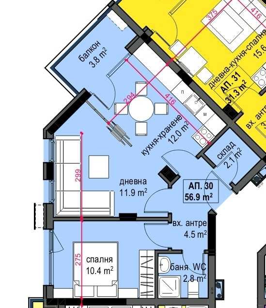 Продава се Тристаен апартамент в Приморско - 74 кв.м за 621 €/кв.м - Снимка #4