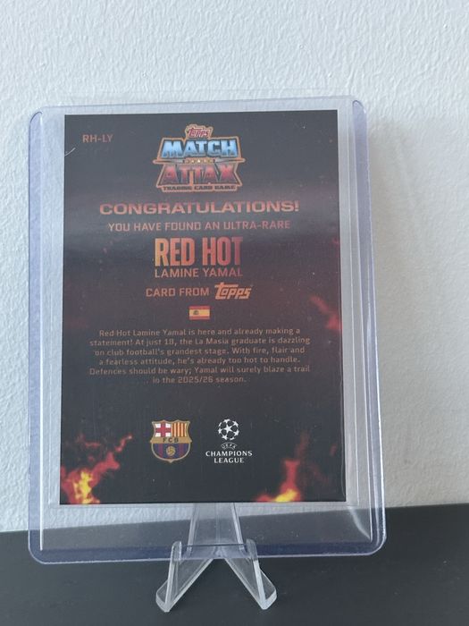 Cartonas Yamal Barcelona Red Hot Topps Uefa Champions League 2025/2026